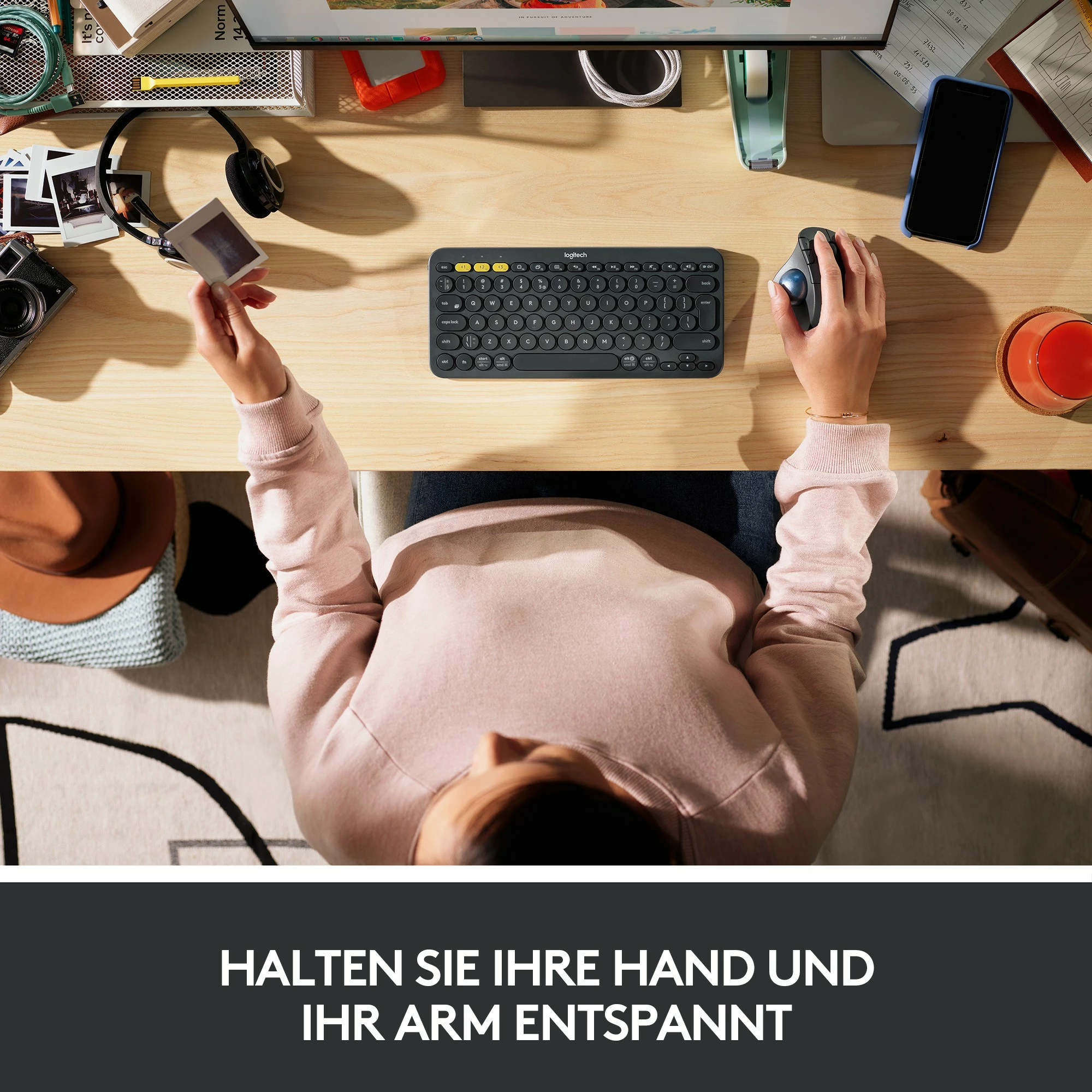 Maus Logitech ERGO M575 Wireless Trackball, 2000 DPI, Grafit