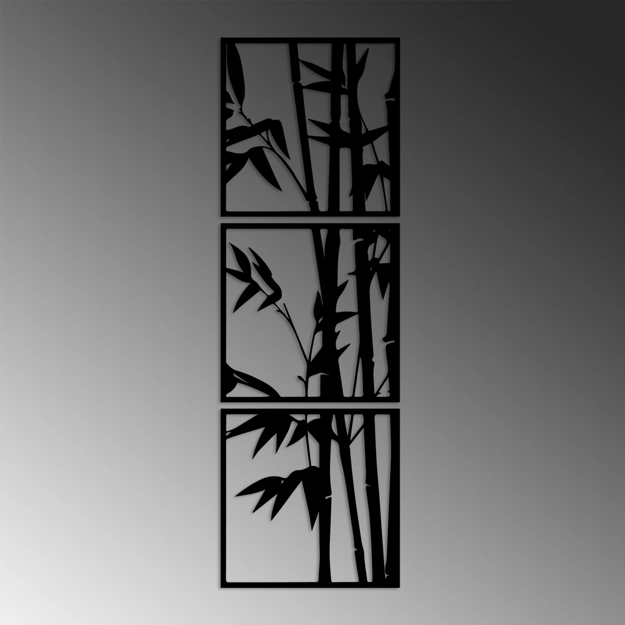 Aksesor dekorativ metalik për mur, Wallity, Rami-1, set prej 3 pjesësh