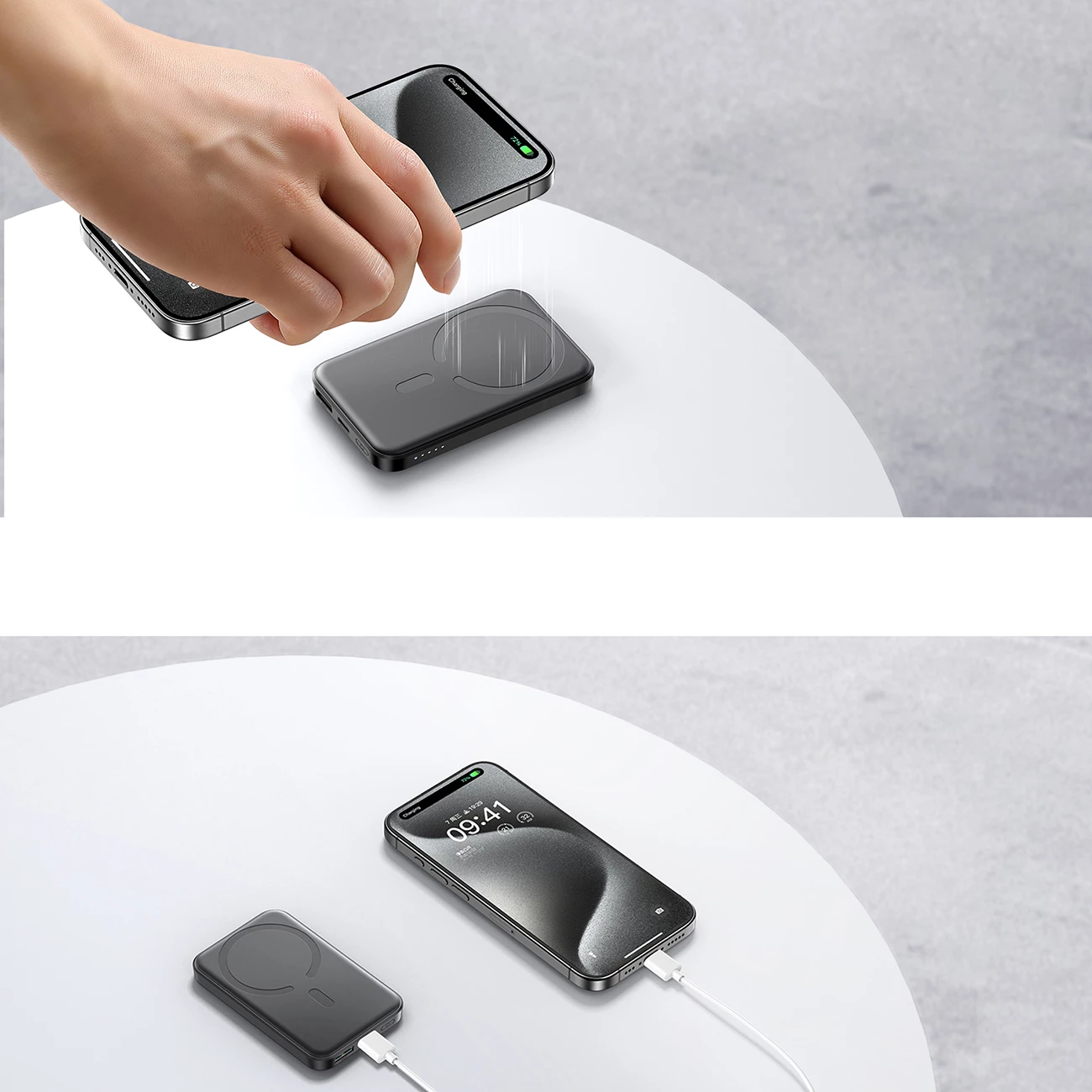 Powerbank Joyroom JR-W020 Mini 5000mAh, USB-A/USB-C, karikim wireless, i zi