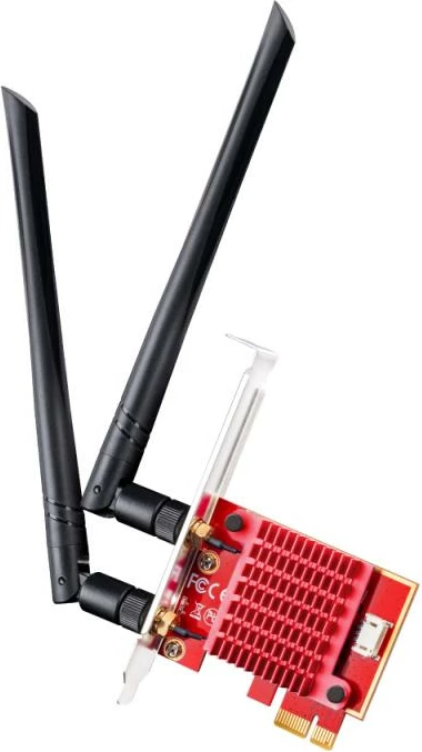 Kartë rrjeti Wi‑Fi PCI‑Express, Cudy WE3000S, dy konektorë antene, komplet me bravë standarde dhe low‑profile