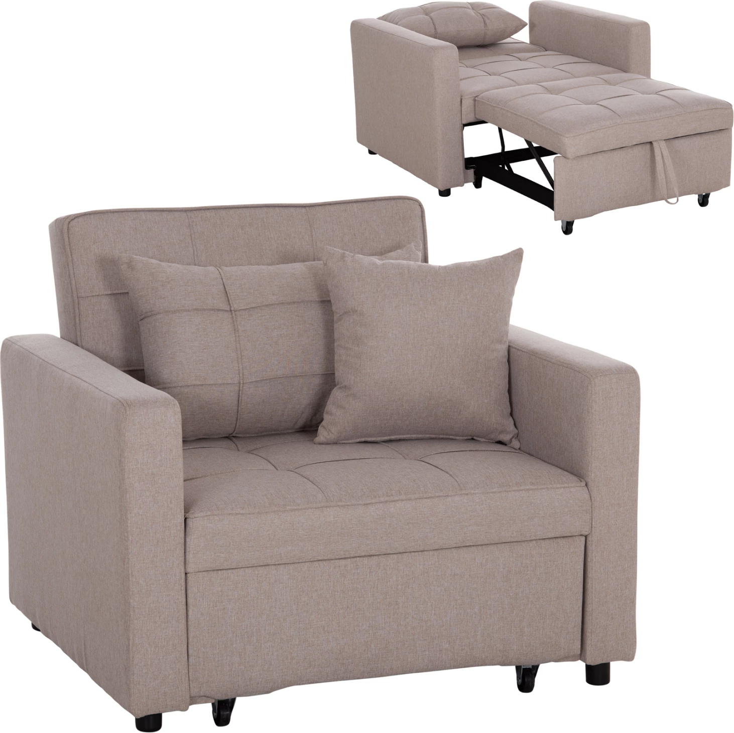 Fotel-krevat MERO, material bezh, FH3306.03, 98x85x88cm