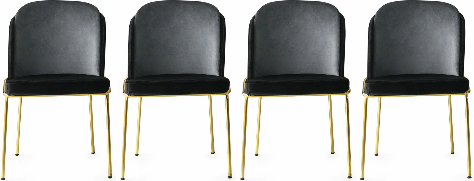 Set karrigesh (4 copë), Hanah Home, Dore - 103 V4, ngjyrë e zezë dhe ari