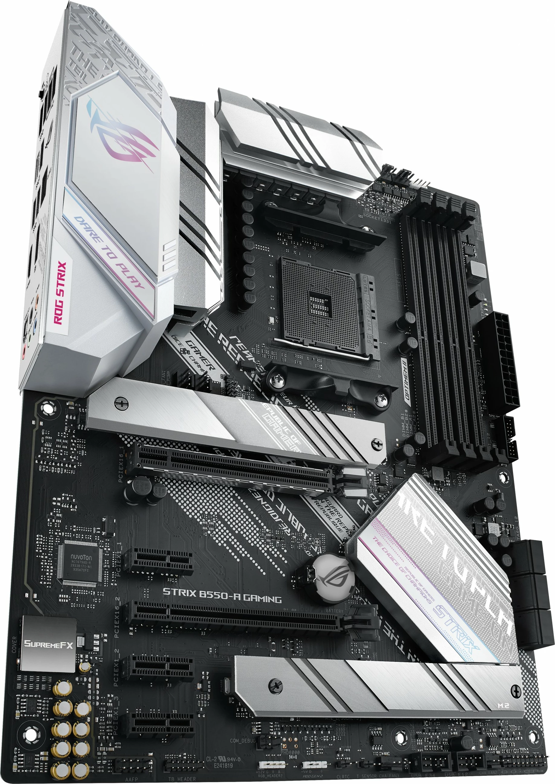 Pllakë amë ASUS ROG STRIX B550-A GAMING, AMD, Socket AM4, 128 GB, e zezë dhe argjendtë