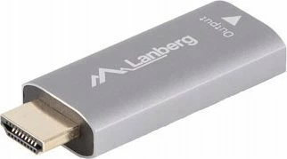 Adapter AV Lanberg AD-HD-DP-01 HDMI (M) në DisplayPort (F) 4K 60Hz, argjend, me furnizim USB-C