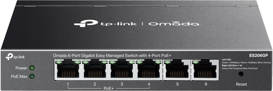 Switch TP-Link Omada ES206GP, 6 porte Gigabit, 4 PoE+, i zi