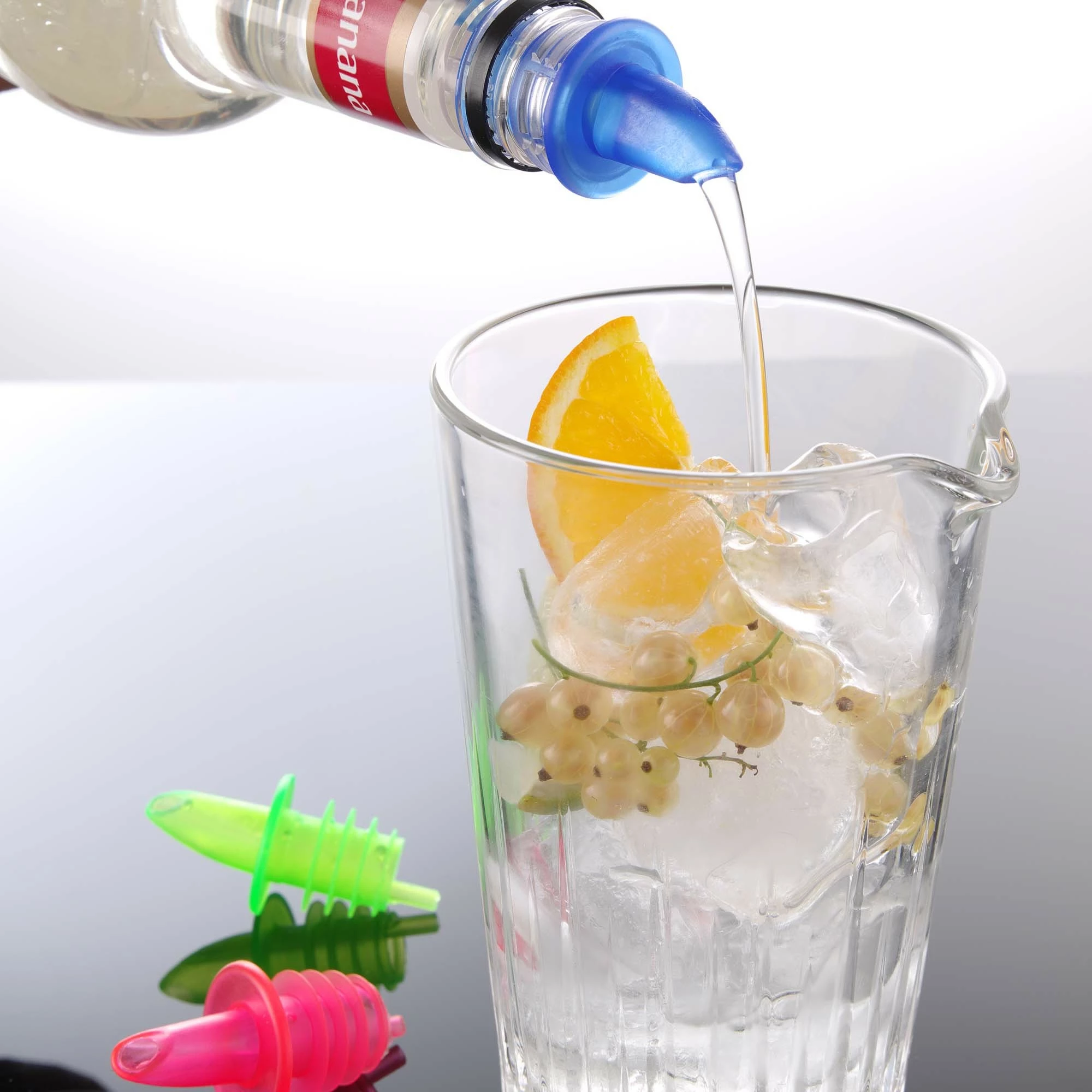 Grykë derdhjeje free flow për shishe, Bar Up, EVA, ngjyra fluorescente, set 6 copë (2x blu, 2x të kuqe, 2x jeshile)