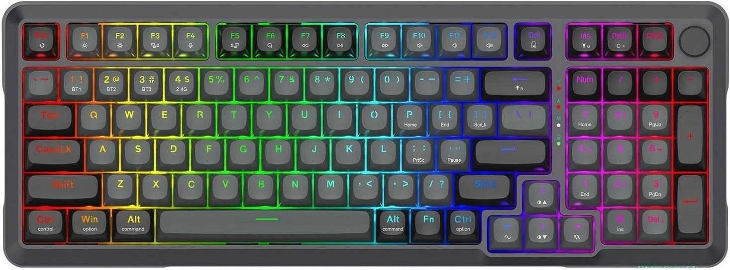 Tastierë Redragon K688GB-RGB-PRO Bragi, RGB, mekanike, gri