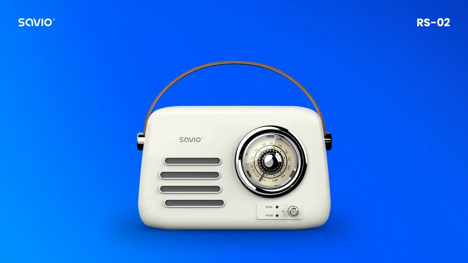 Radio portative Savio RS-02, Bluetooth 5.3, USB-C, e bardhë