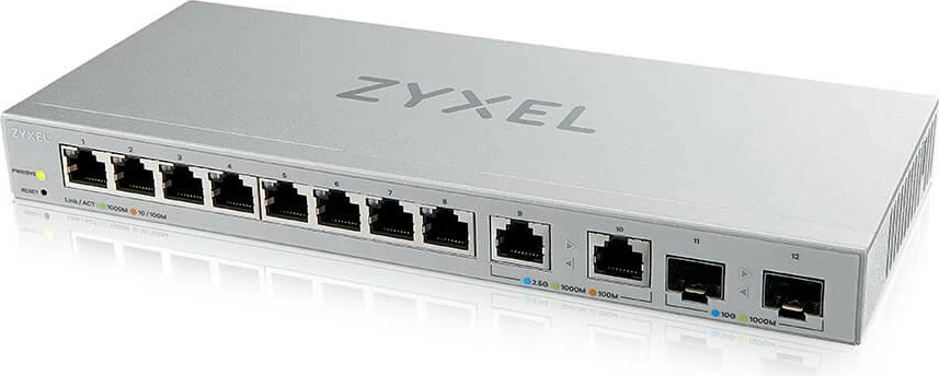 Switch i menaxhuar Zyxel XGS1210-12, 12 porta, 2x 2.5G, 2x SFP+ 10G, Argjend