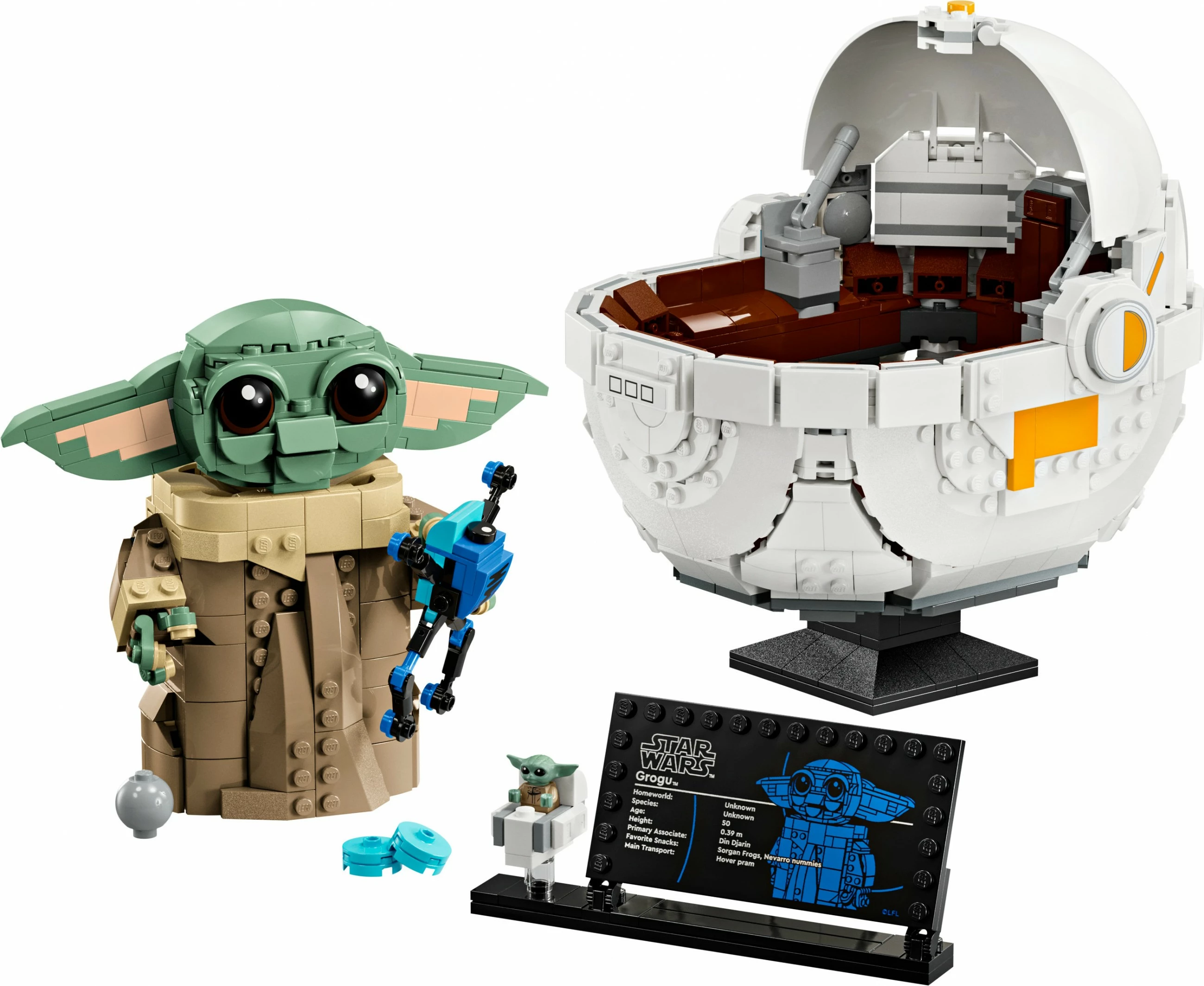 Set ndërtimi LEGO Star Wars Grogu, shumëngjyrësh