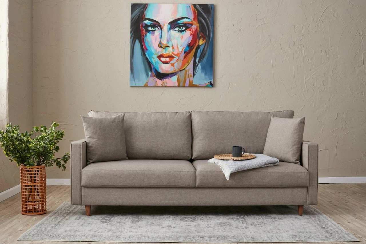 Divan treshe, ngjyrë krem, Atelier del Sofa, Eva
