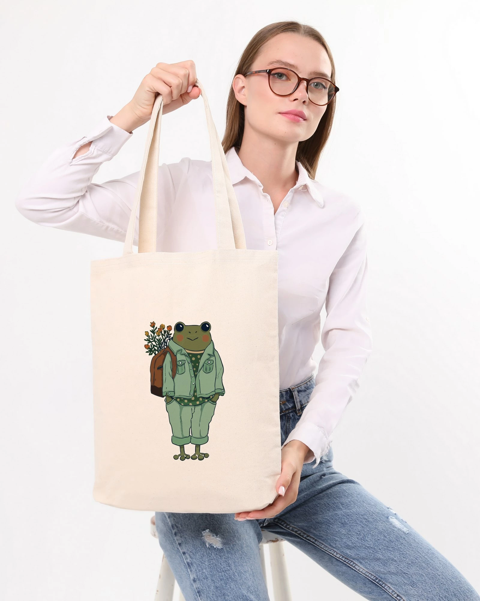 Tote bag Zoozie Bags, krem, 35x40x8cm, model me bretkosë