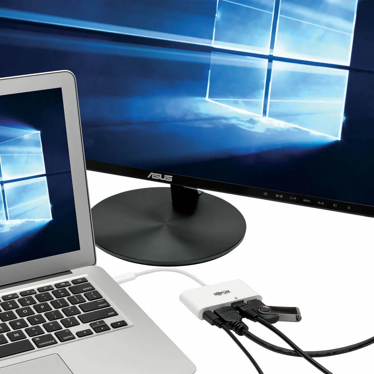 Adapter multiport USB-C Eaton U444-06N-HGU-C, HDMI, Gigabit Ethernet, USB 3.2 Gen 1, PD 60W, i bardhë