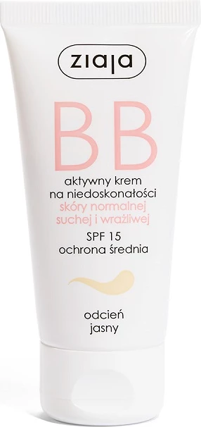 BB krem Ziaja Active për papërsosmëri lëkure normale/të thatë/të ndjeshme nuanca e çelët 50ml