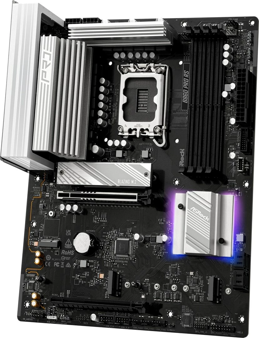 Pllakë amë ASRock B860 Pro RS, Socket 1851, ATX, e zezë