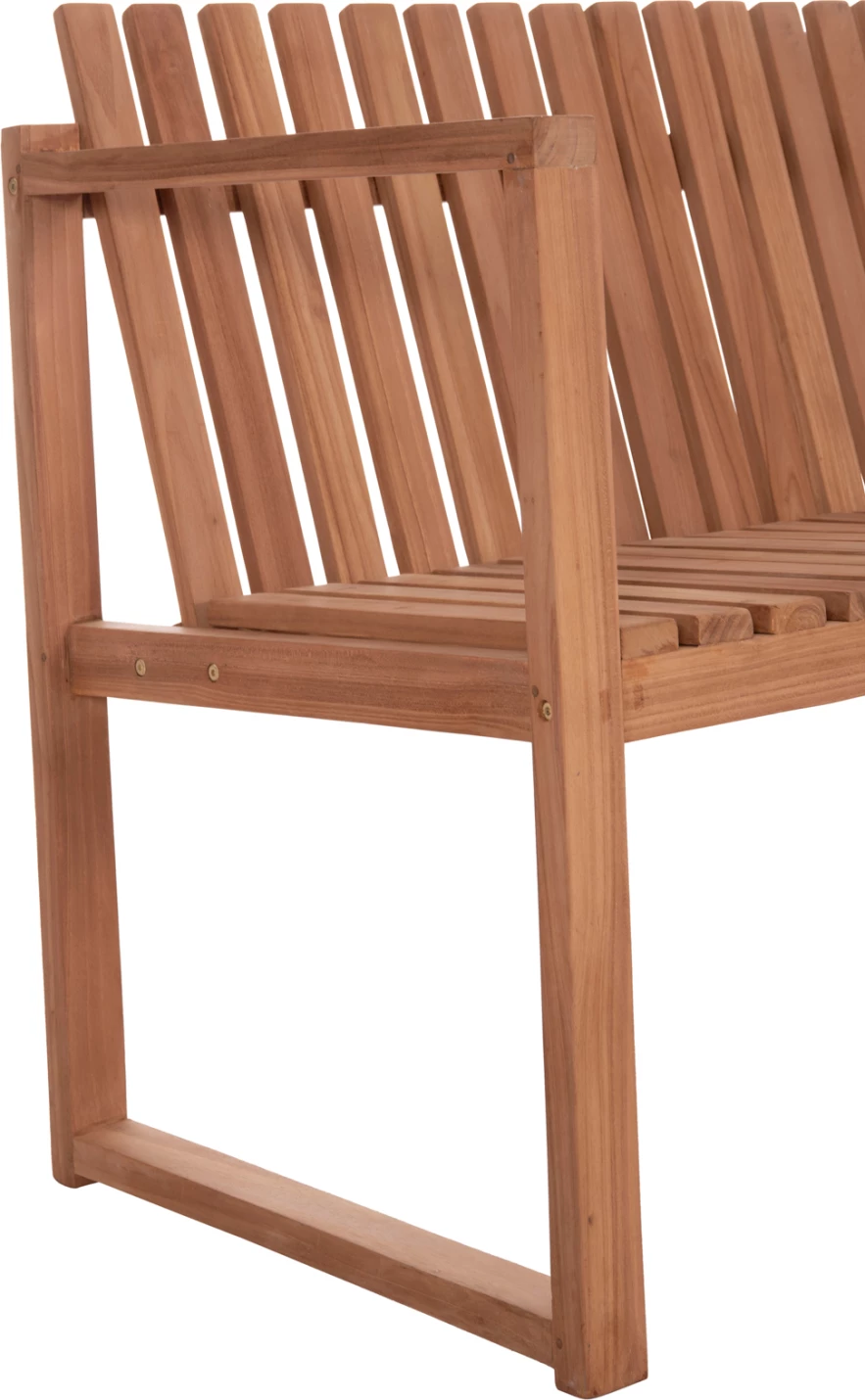 Bankë për jashtë, 2 vende, dru tik, ngjyrë natyrale, VED FH18124, 130x60x86cm