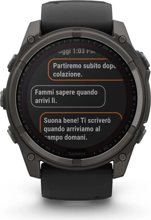 Smartwatch Garmin fēnix 8 Solar, Sapphire, Carbon Gray DLC Titanium, Black/Pebble Gray strap, 51 mm
