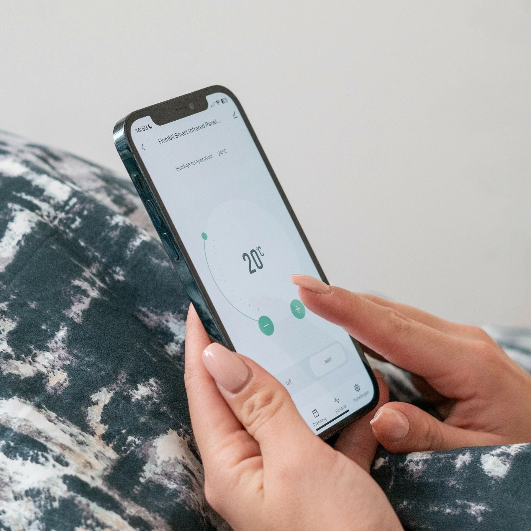 Panel ngrohës Hombli smartes Infrarot Glas 2024 400W, bardhë