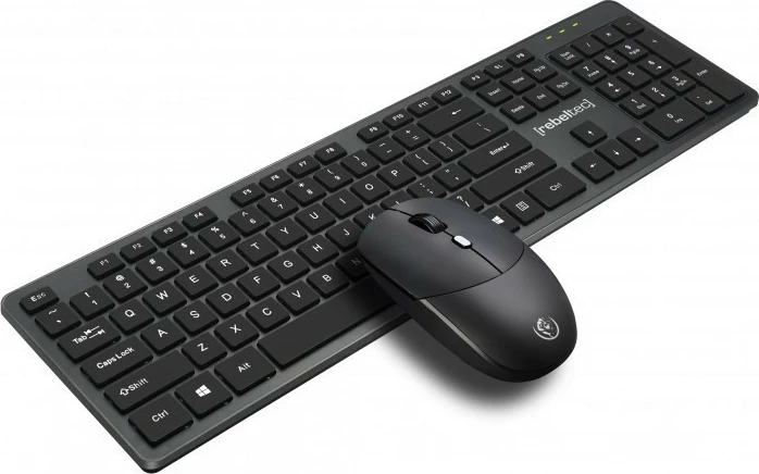 Set wireless tastierë + maus Rebeltec MAXIM, 104 taste, 2.4GHz, Nano USB, i zi