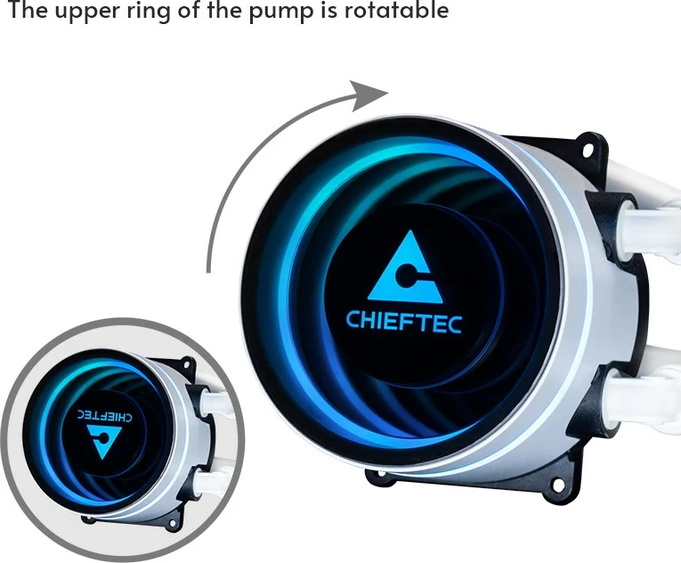 Sistem ftohje me ujë Chieftec CLC-360-RGB-W, 3 ventilatorë 12 cm, i bardhë