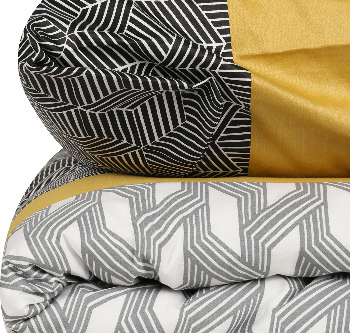 Set mbulesë për jorgan dopio satin Veneto, ngjyrë e zezë, e bardhë, portokalli