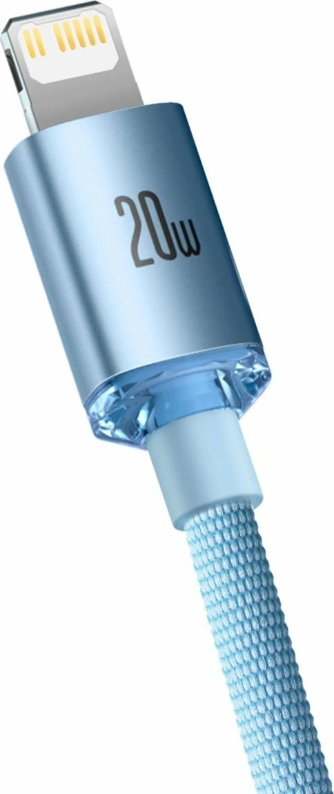 Kabllo Baseus Crystal Shine BSU3637/CAJY001303 USB-C në Lightning 1.2 m PD 20W, e kaltër e çelët