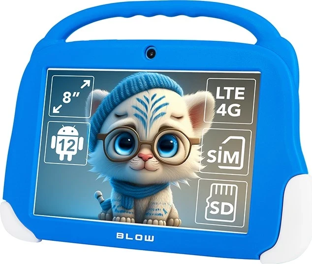 Tabletë për fëmijë KidsTAB8 BLOW, 8", 4+64GB, i kaltër 