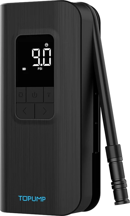 Pompë elektrike portative Cycplus A12 150 PSI, bateri 2×2000 mAh, USB-C, ekran LED, auto-ndalje, 5 mode, e zezë, set 5 copë