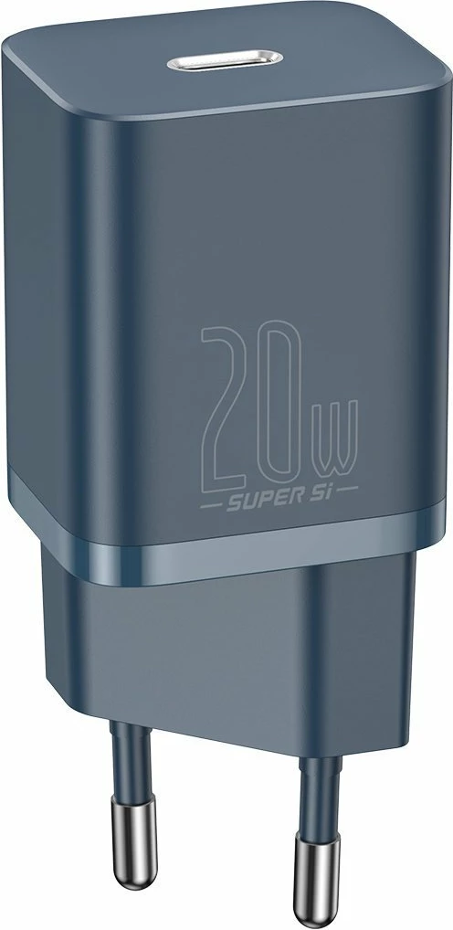 Karikues i shpejtë Baseus Super Si Quick Charger 1C, 20W, me kabllo USB-C në Lightning 1m, Blu