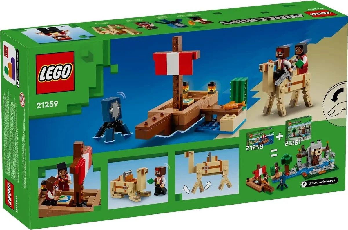 Set LEGO Minecraft 21259 The Pirate Ship Voyage, 166 pjesë
