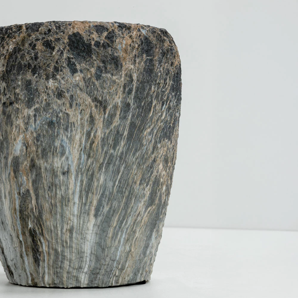 Set vazo GASHER 3 copë, qeramikë, antracit-bezhë, 42x42x35