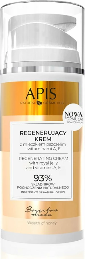 Krem fytyre rigjenerues APIS Rich Honey me qumësht blete për femra, 100ml