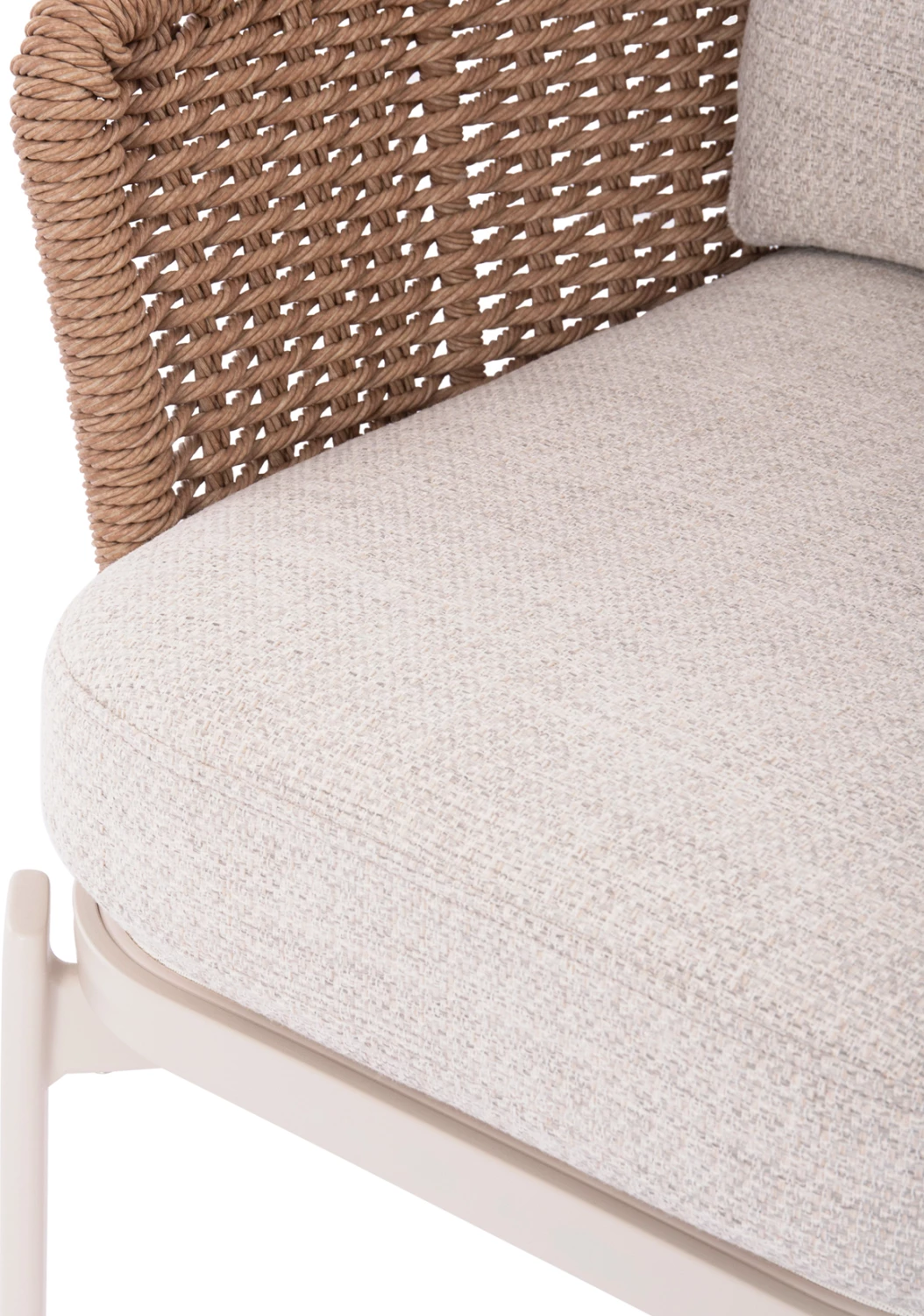 Karrige ngrënieje për jashtë, seri DESTINY, alumin, jastëkë krem-bezhë, 65x68x75.5-82H