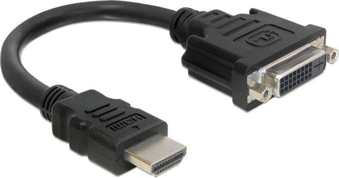 Kabëll adapter HDMI në DVI-D DeLOCK 0.2m, mashkull në femër, zi