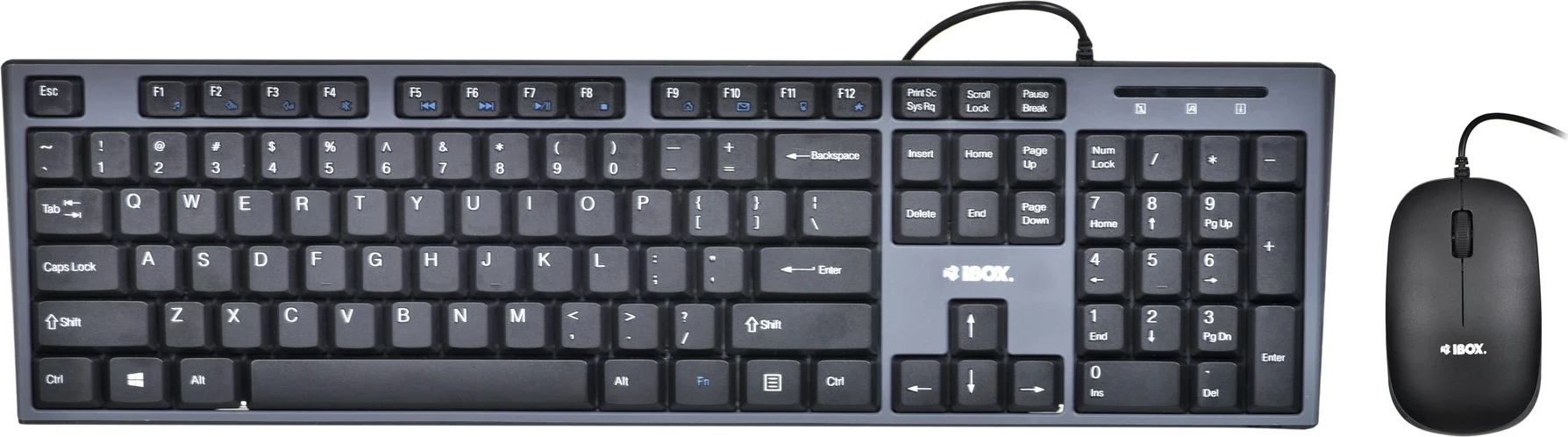 Tastierë dhe maus IBOX IKMS606, USB, QWERTY, Anglisht, E zezë