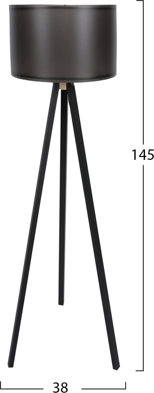 Llambë dyshemeje FH1, 038x145 cm, e zezë