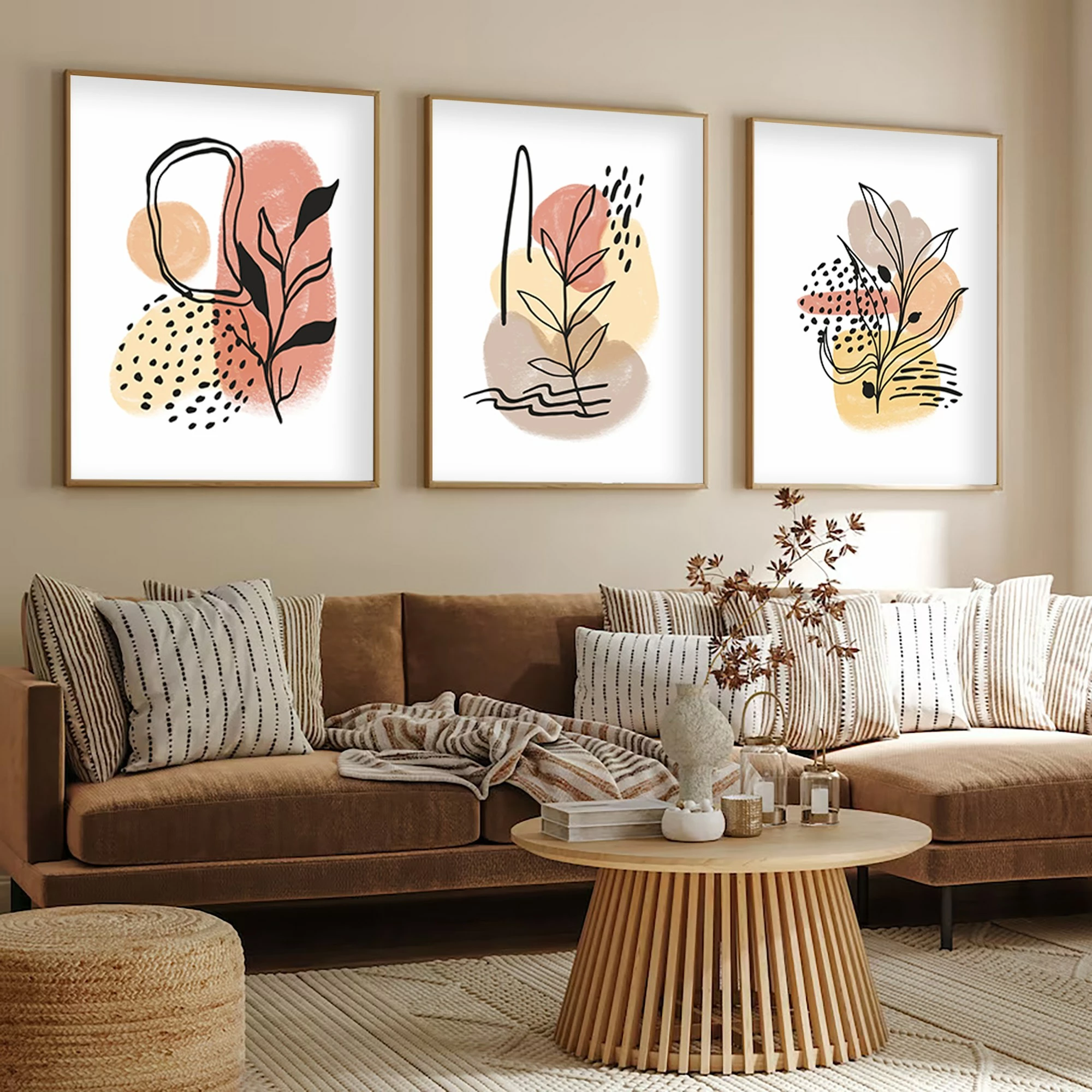 Set pikturash dekorative me kornizë, MDF, shumëngjyrëshe, Wallity, Huhu226, 20x30cm (3 copë)