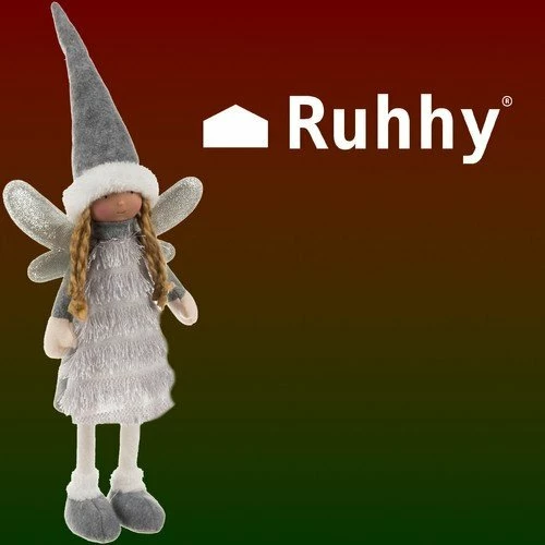 Figurinë dekoruese Krishtlindjesh zanë/engjëll Ruhhy 22343 40 cm, gri/bardhë/argjend