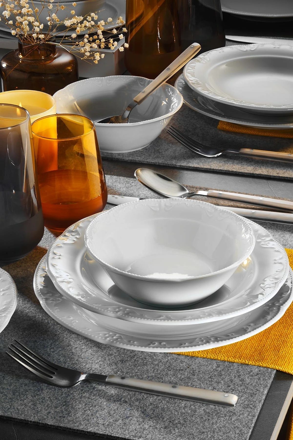 Set darkeje 18 pjese, porcelan i bardhe, Hermia, CPR18Y400