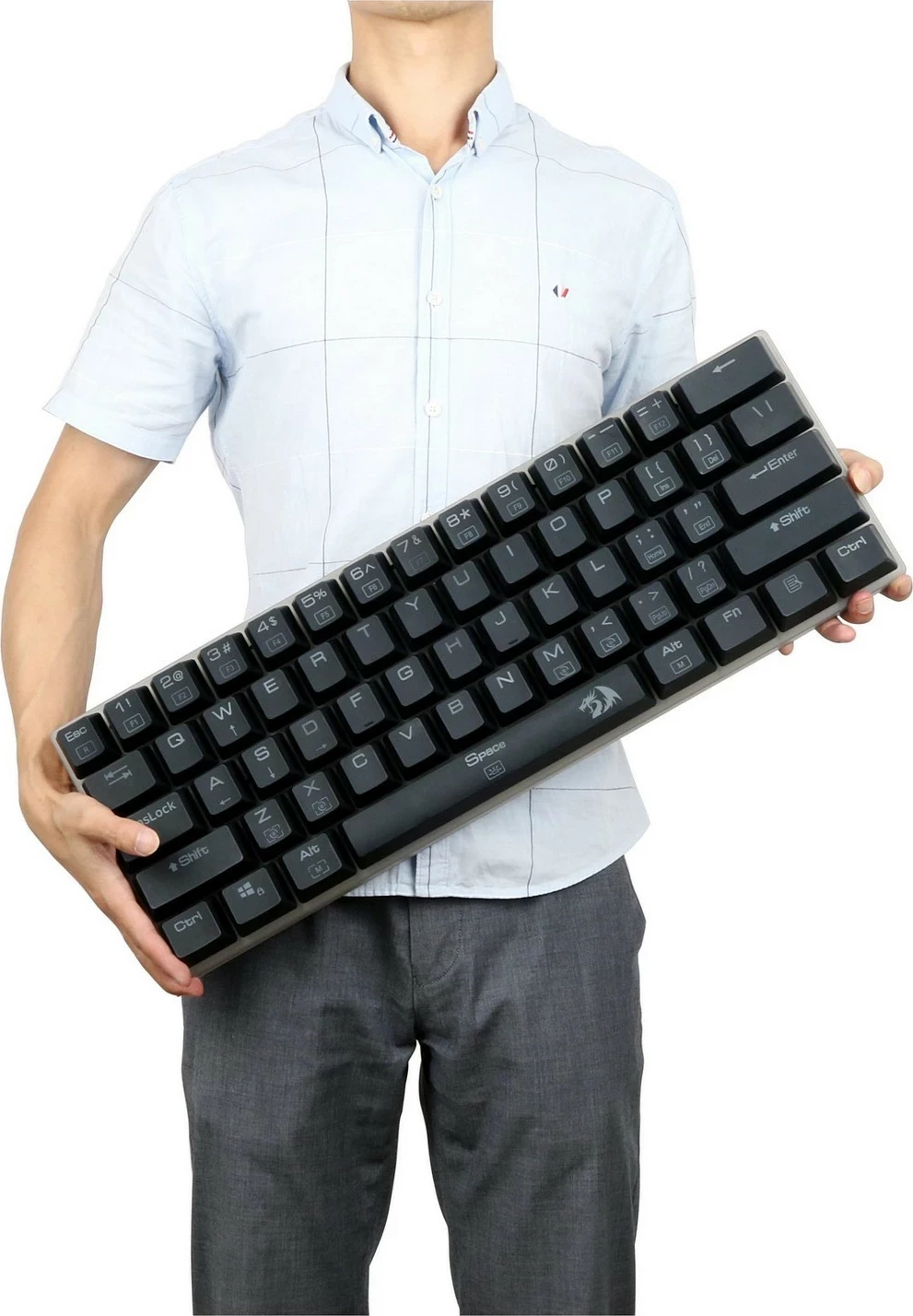 Tastierë mekanike Redragon K605 Alien, 60%, RGB, Red Switch, e zezë