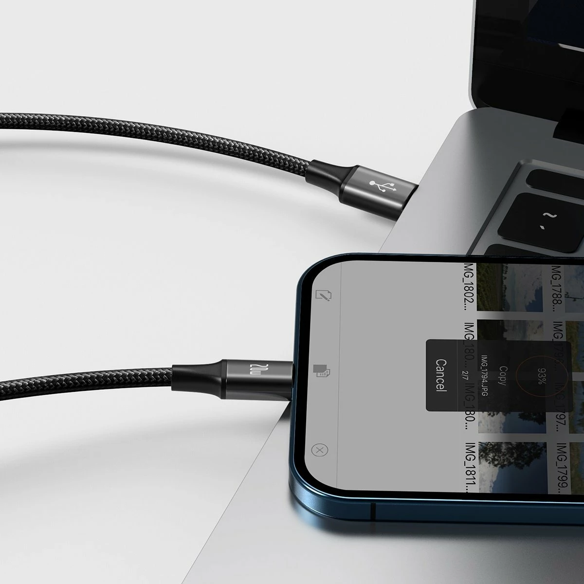 Kabllo 3-në-1 Baseus Rapid Series CAMLT-SC01, 1.5m, e zezë