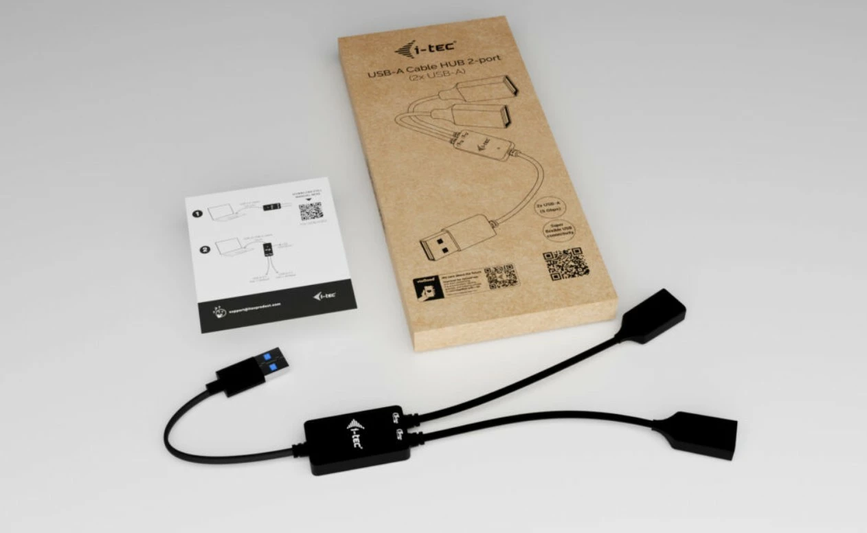 HUB USB-A i-tec U3CBLHUB2A, 2 porta, i zi