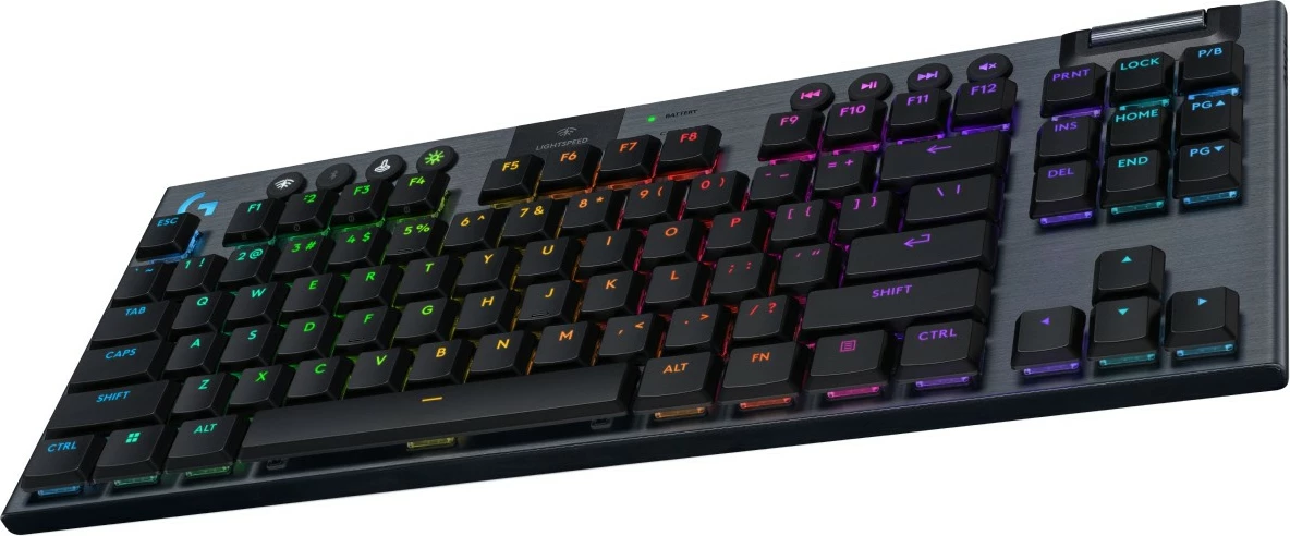 Tastierë gaming Logitech G915 X LIGHTSPEED TKL, mekanike, RGB, wireless/bluetooth, e zezë