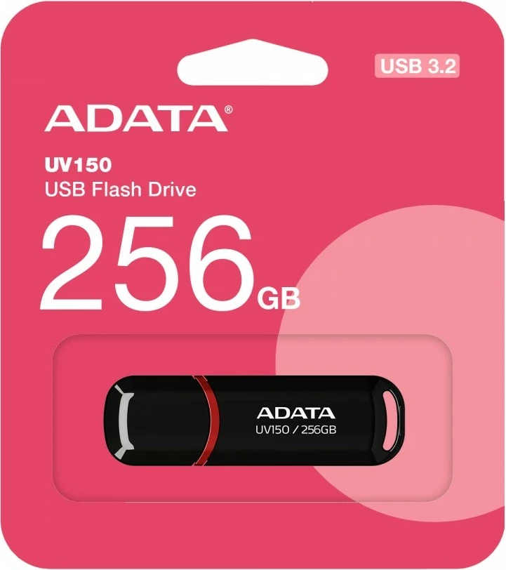 Pendrive Adata UV150, 256GB, USB 3.2, e zezë