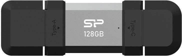 USB flash Silicon Power SP128GBUC3C51V1S, 128GB, USB 3.2 Gen 1, Type-A/Type-C, Zi/Argjendtë