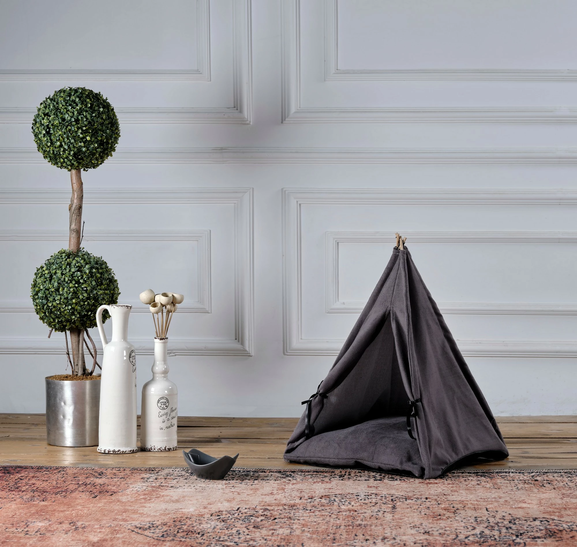 Shtrat për kafshë shtëpiake, Skye Decor, gri, Pet Cadir