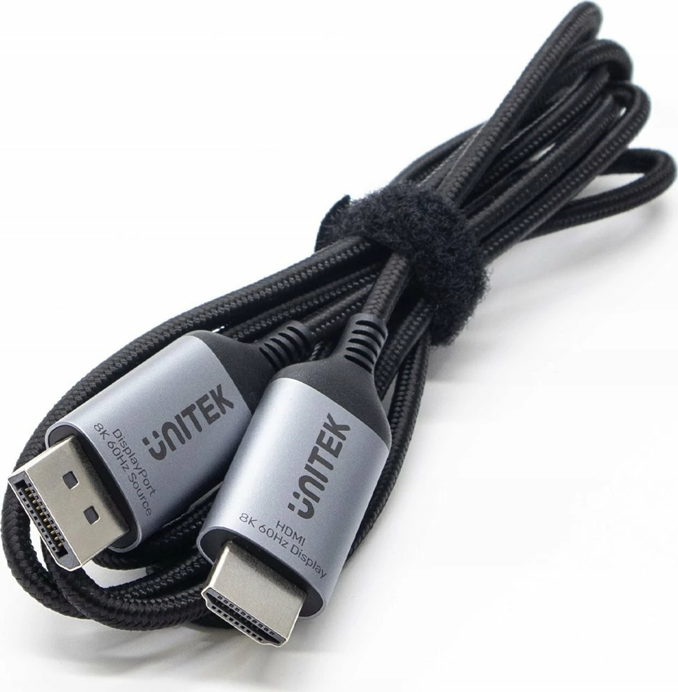 Kabllo DisplayPort 1.4 në HDMI 2.1 Unitek V1610A01, 1.8 m, 8K@60Hz/4K@120Hz, Gri