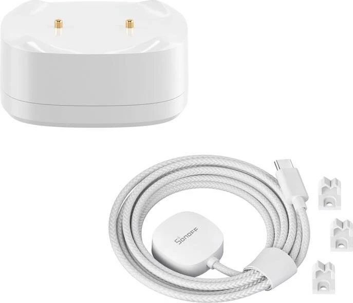 Set sensor për rrjedhje uji Sonoff SNZB-05P me kabllo WLDC200, ZigBee, i bardhë
