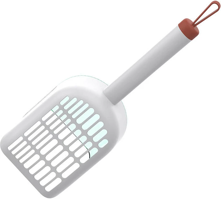 Lopatë rotative Cheerble C0621 për rërë të kafshëve, ABS/PC/silikon, e bardhë/jeshile