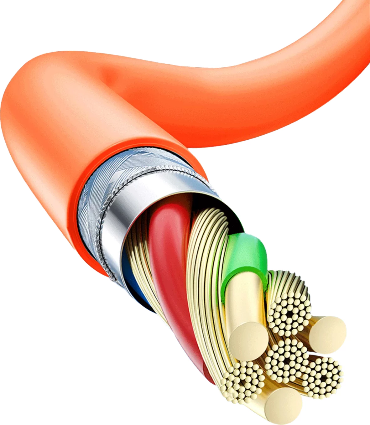 Kabllo karikimi Dudao L24CL USB-C në Lightning, 1m, 30W, portokalli